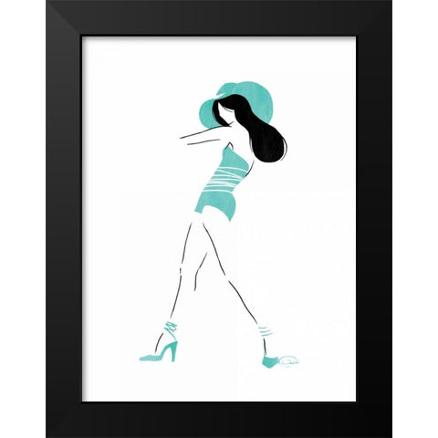 Work It Black Modern Wood Framed Art Print by OnRei