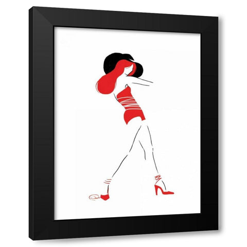 Work It Too Black Modern Wood Framed Art Print with Double Matting by OnRei