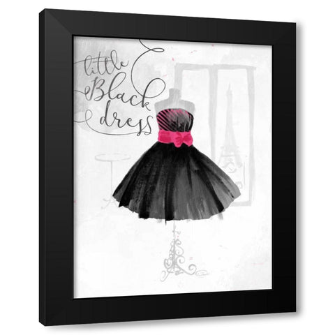 Little Black Dress Black Modern Wood Framed Art Print with Double Matting by OnRei