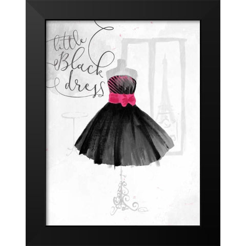 Little Black Dress Black Modern Wood Framed Art Print by OnRei