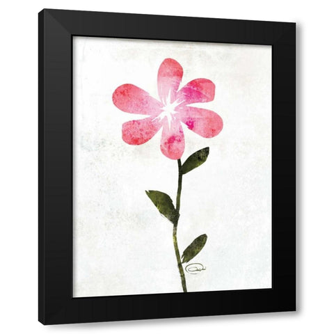 Happy Pink Black Modern Wood Framed Art Print with Double Matting by OnRei