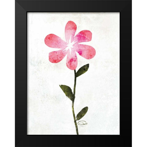 Happy Pink Black Modern Wood Framed Art Print by OnRei