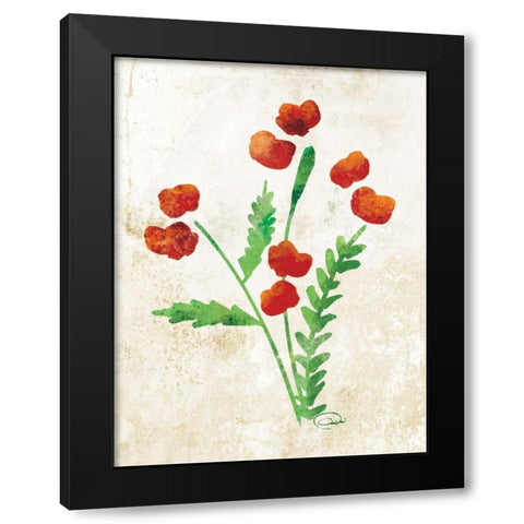 Joy Black Modern Wood Framed Art Print with Double Matting by OnRei