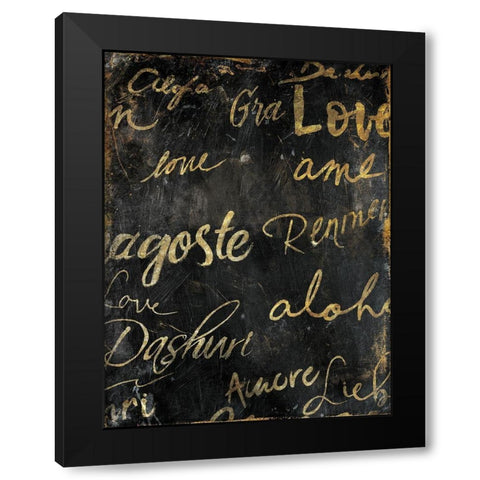 Language Of Love Black Modern Wood Framed Art Print with Double Matting by OnRei