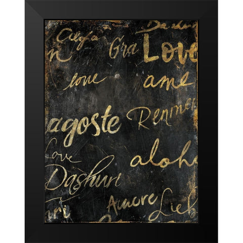 Language Of Love Black Modern Wood Framed Art Print by OnRei