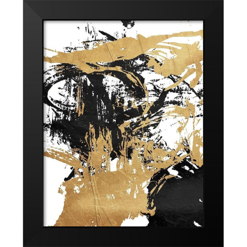 Jaidens Mess Black Modern Wood Framed Art Print by OnRei