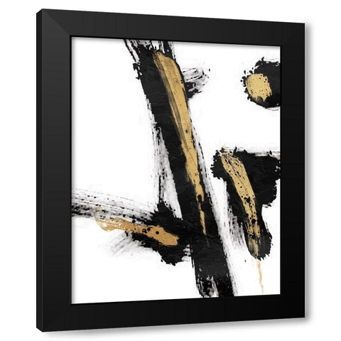 Feel Black Modern Wood Framed Art Print with Double Matting by OnRei