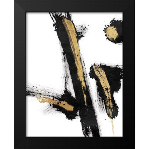 Feel Black Modern Wood Framed Art Print by OnRei