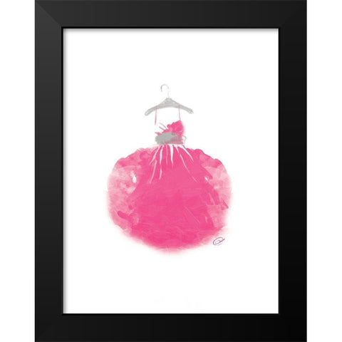 Puffy dress Two Black Modern Wood Framed Art Print by OnRei