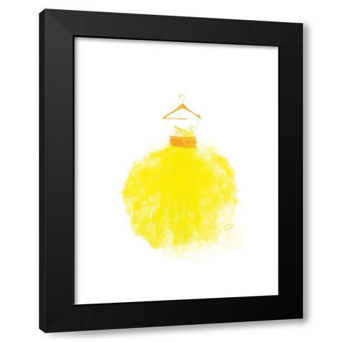 Puffy dress Three Black Modern Wood Framed Art Print by OnRei