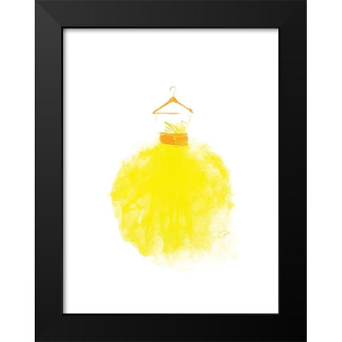 Puffy dress Three Black Modern Wood Framed Art Print by OnRei