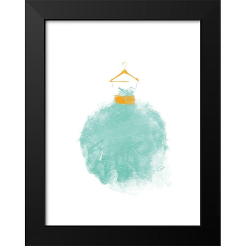 Puffy Dress Four Black Modern Wood Framed Art Print by OnRei