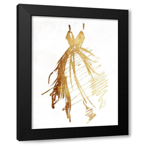 Runway Dress Black Modern Wood Framed Art Print by OnRei