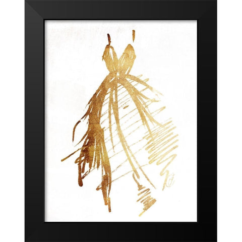 Runway Dress Black Modern Wood Framed Art Print by OnRei