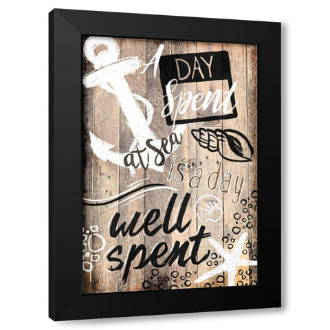 A Day At Sea Black Modern Wood Framed Art Print with Double Matting by OnRei