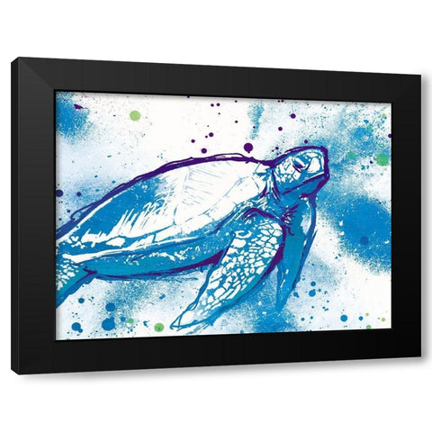 Turtle in the Wall Black Modern Wood Framed Art Print by On Rei