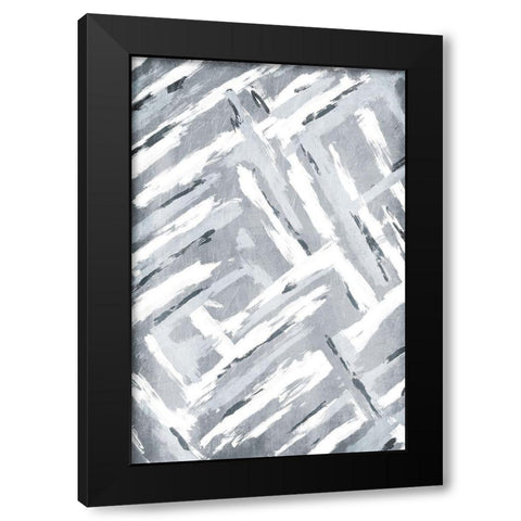 Sketched Connection Black Modern Wood Framed Art Print with Double Matting by OnRei