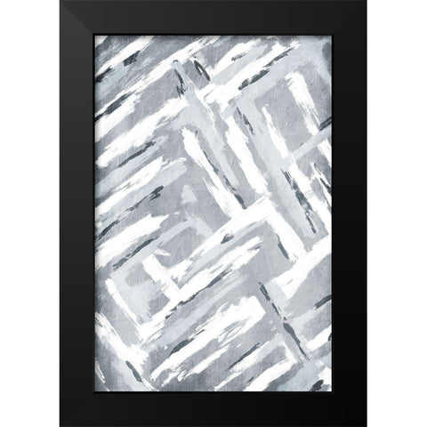 Sketched Connection Black Modern Wood Framed Art Print by OnRei