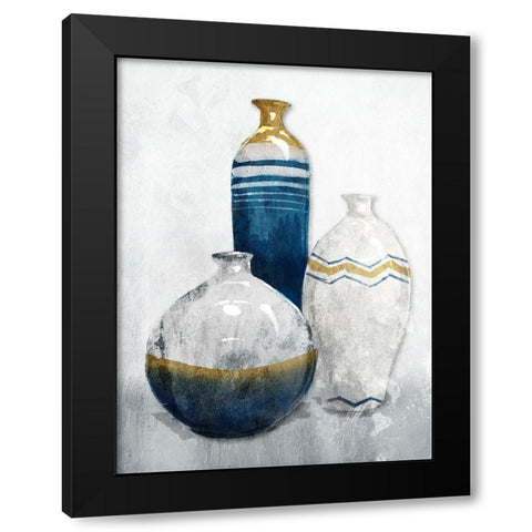 Gold Night Vessels Black Modern Wood Framed Art Print with Double Matting by OnRei