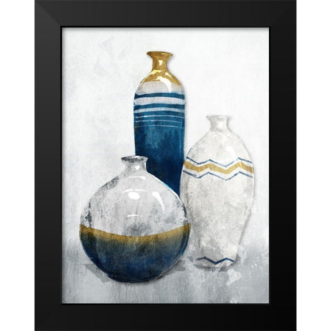 Gold Night Vessels Black Modern Wood Framed Art Print by OnRei