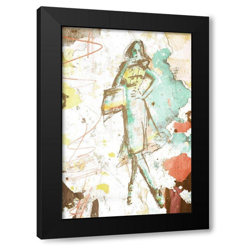 Fashion On The Wall Black Modern Wood Framed Art Print with Double Matting by OnRei