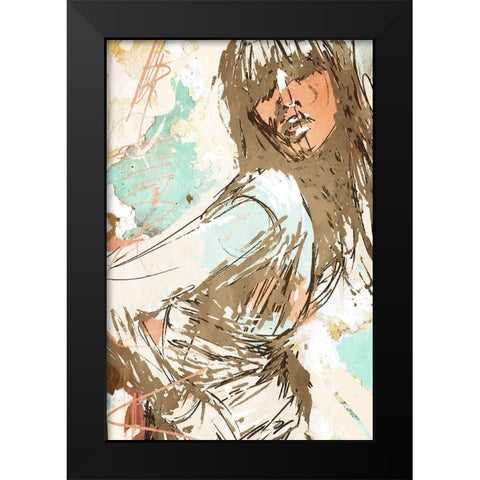 Fashion Push Black Modern Wood Framed Art Print by OnRei