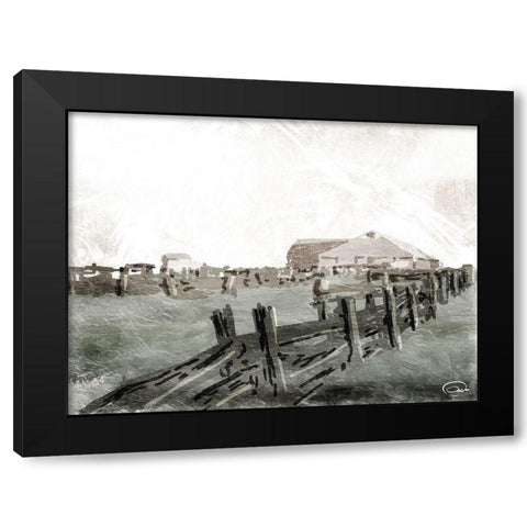 Farm Day Black Modern Wood Framed Art Print with Double Matting by OnRei