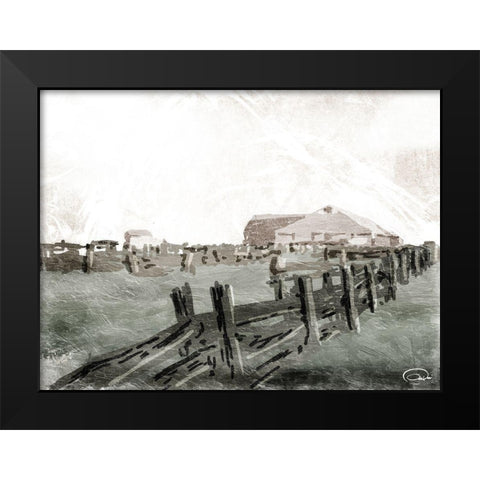 Farm Day Black Modern Wood Framed Art Print by OnRei