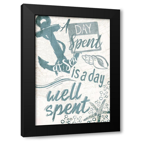 A Day At Sea Black Modern Wood Framed Art Print with Double Matting by OnRei