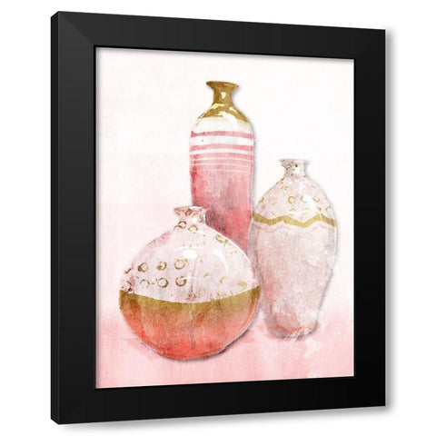 Blush Vessels Black Modern Wood Framed Art Print with Double Matting by OnRei