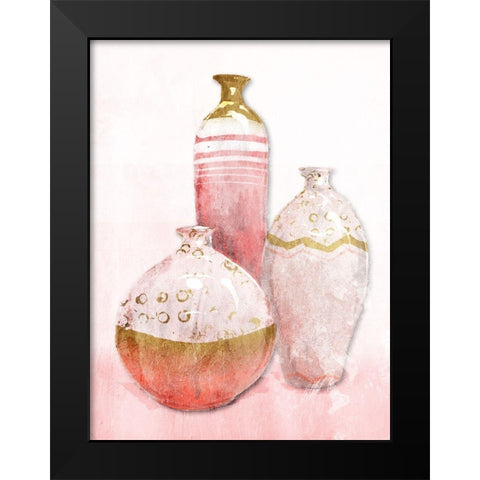 Blush Vessels Black Modern Wood Framed Art Print by OnRei