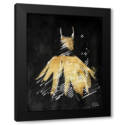 Gold Dress White Dots Black Modern Wood Framed Art Print by OnRei