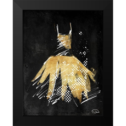 Gold Dress White Dots Black Modern Wood Framed Art Print by OnRei