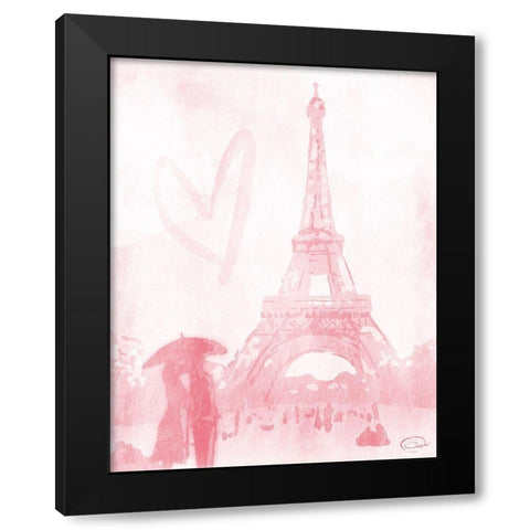 Blush Rain Mate Black Modern Wood Framed Art Print with Double Matting by OnRei