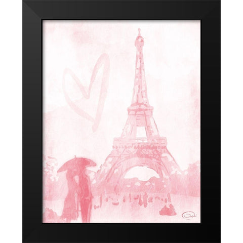 Blush Rain Mate Black Modern Wood Framed Art Print by OnRei