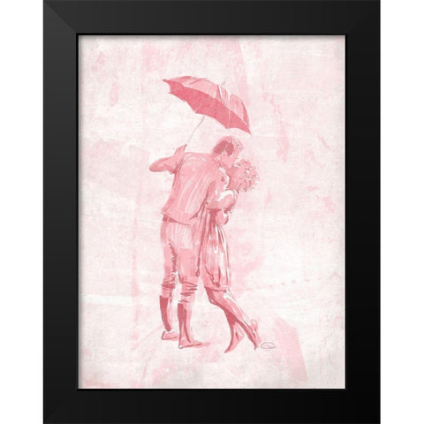 Kiss In The Blush Black Modern Wood Framed Art Print by OnRei