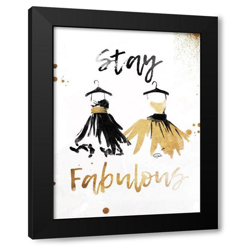 Stay Gold Black Modern Wood Framed Art Print with Double Matting by OnRei