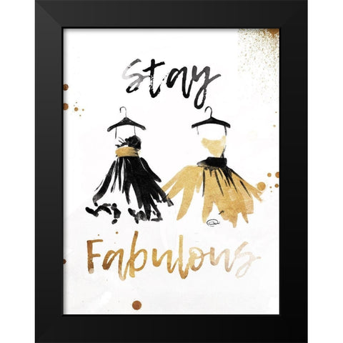 Stay Gold Black Modern Wood Framed Art Print by OnRei