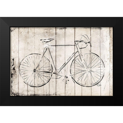 Grey Bike Black Modern Wood Framed Art Print by OnRei