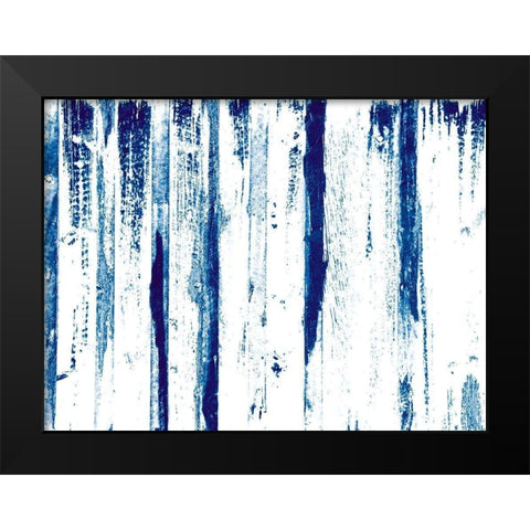 Blue Tears Black Modern Wood Framed Art Print by OnRei