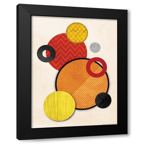 Organic Circles Black Modern Wood Framed Art Print by OnRei