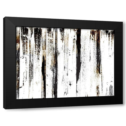 Gold Black Woods Black Modern Wood Framed Art Print with Double Matting by OnRei