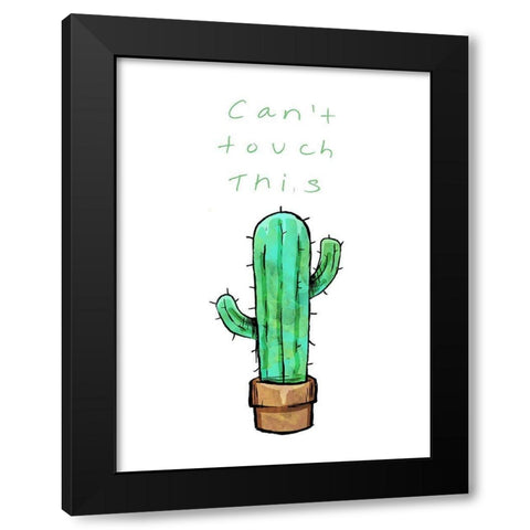 Cant Touch This Cactus Black Modern Wood Framed Art Print with Double Matting by OnRei