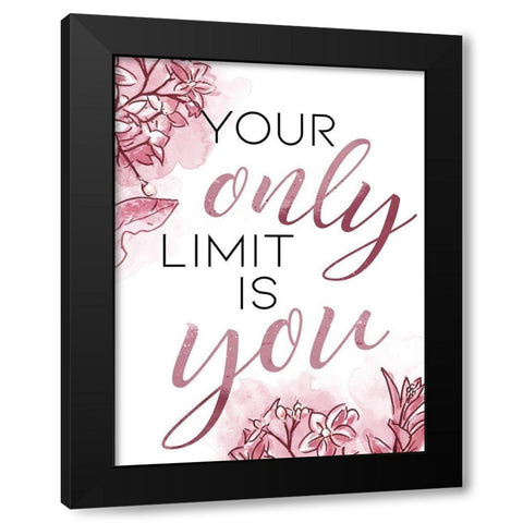 Only You Blush Black Modern Wood Framed Art Print with Double Matting by OnRei