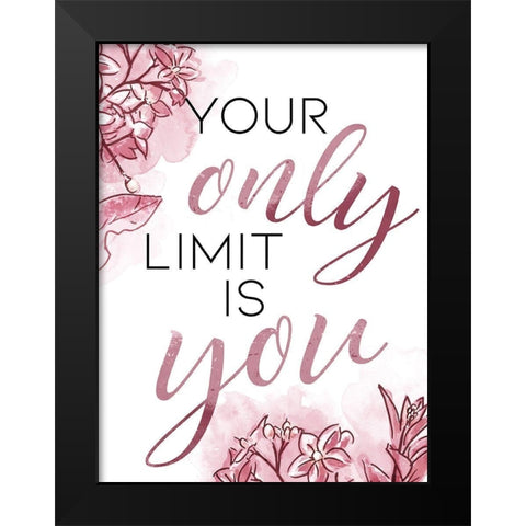 Only You Blush Black Modern Wood Framed Art Print by OnRei