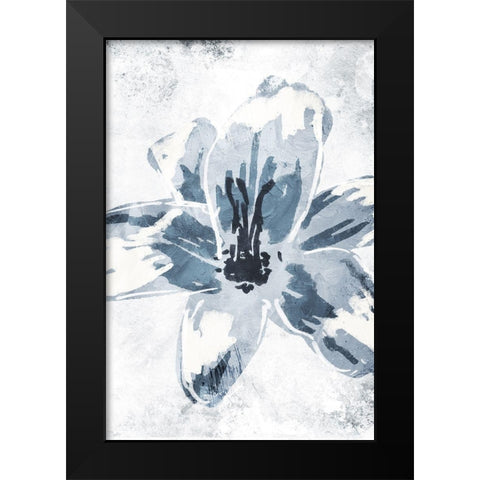 Sketched Cool Flower Black Modern Wood Framed Art Print by OnRei