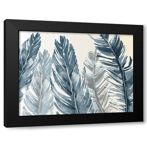 Group Of Feathers Black Modern Wood Framed Art Print with Double Matting by OnRei