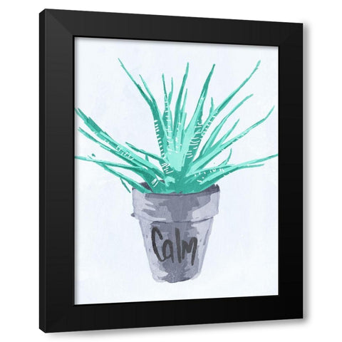 Calm Pot Black Modern Wood Framed Art Print with Double Matting by OnRei