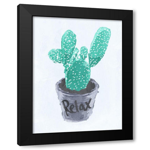 Relax Pot Black Modern Wood Framed Art Print with Double Matting by OnRei