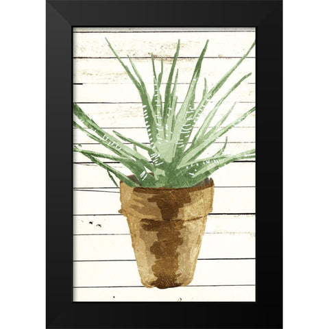 Wood Plant Pot Black Modern Wood Framed Art Print by OnRei